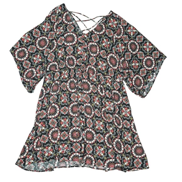 Torrid 4X boho print rayon dress | V-neck, short sleeve, fit & flare - Picture 1 of 6